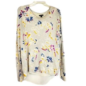 Lucky Brand size L knit long sleeve floral shirt